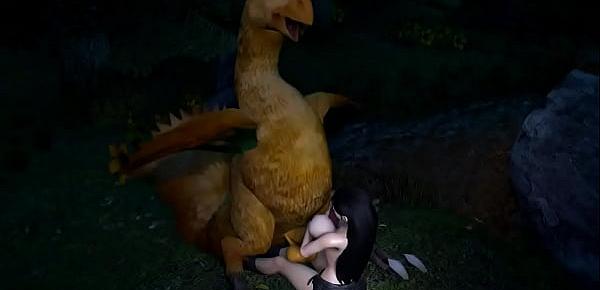  SFM Tifa Lockhart X Chocobo Tits-job